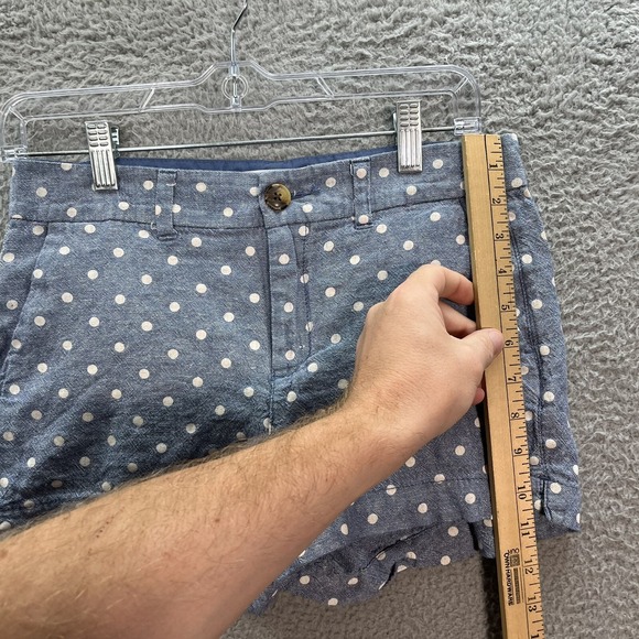 Old Navy Shorts Womens 2 Blue White Polka Dot Linen Blend Everyday Short Coastal - Picture 4 of 10